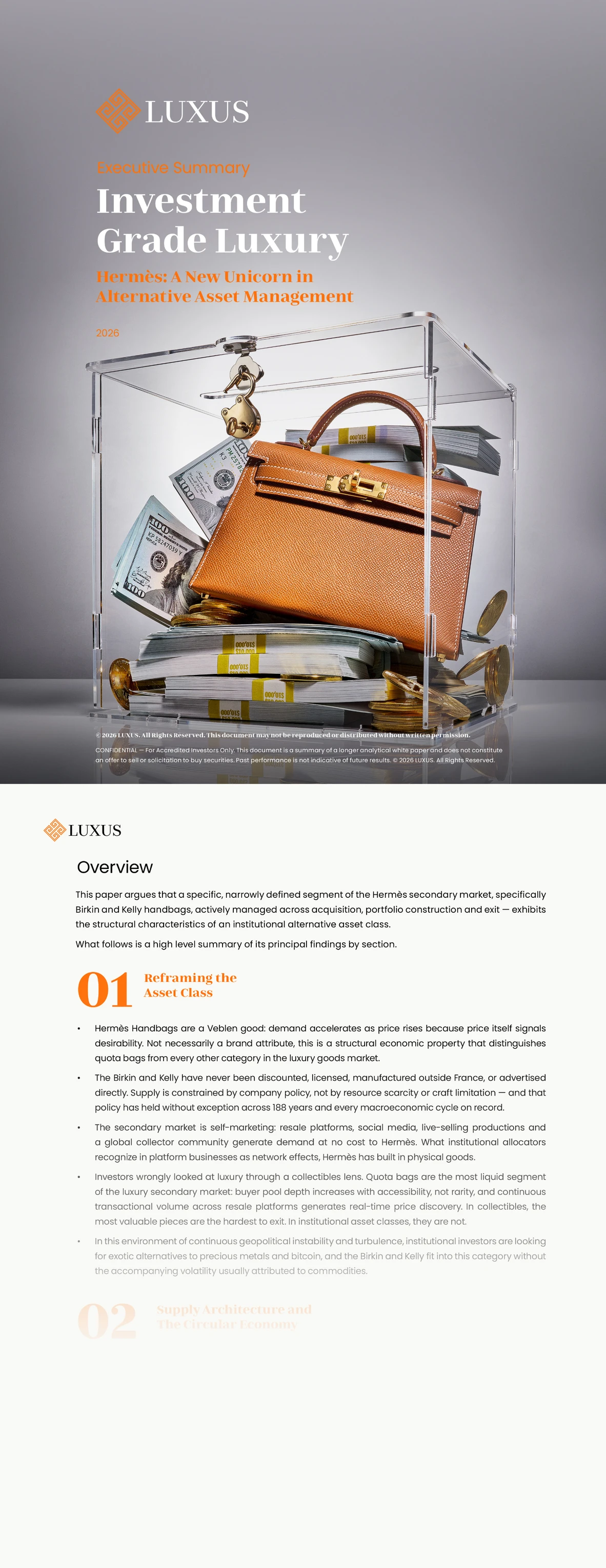 LUXUS Executive Summary - Investment Grade Luxury: Hermès, A New Unicorn in Alternative Asset Management