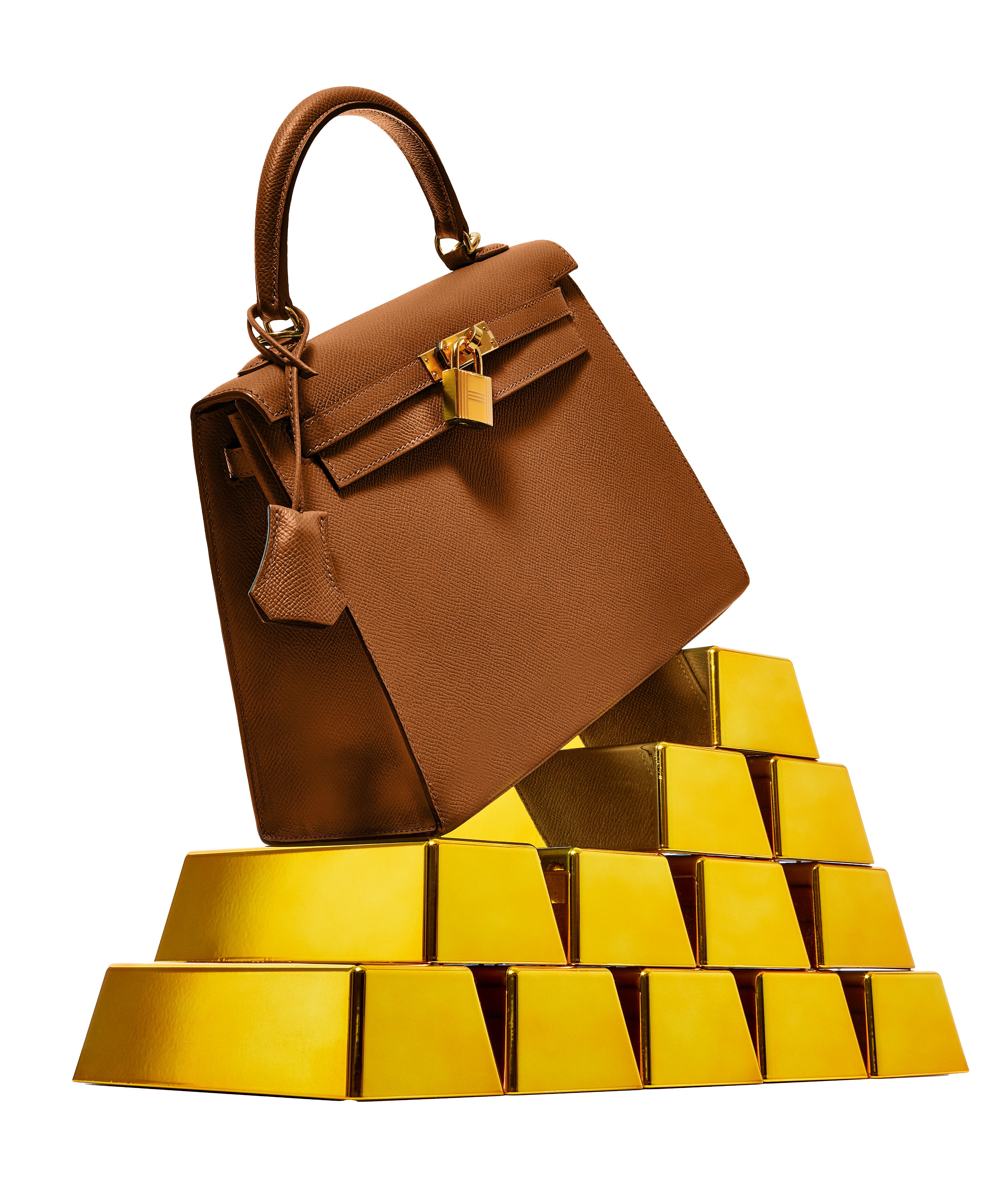 Hermès Birkin bag on gold bars